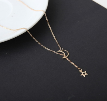 Simple Moon Star Necklace Clavicle Chain Short Necklace