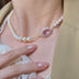 Vintage large gem necklace clavicle chain