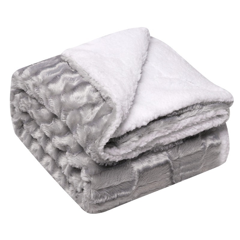 Thickened Flannel Lamb Wool Composite Double Blanket: Cozy Comfort for Any Occasion