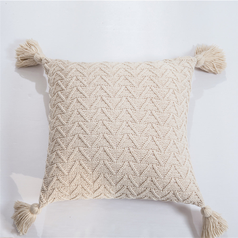 Chenille knitted quilted pillowcase - Minihomy