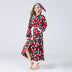 Christmas Sleepwear Women Fleece Hooded Bathrobe Plush Long Robe Winter - Minihomy