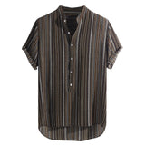 V-neck striped print shirt