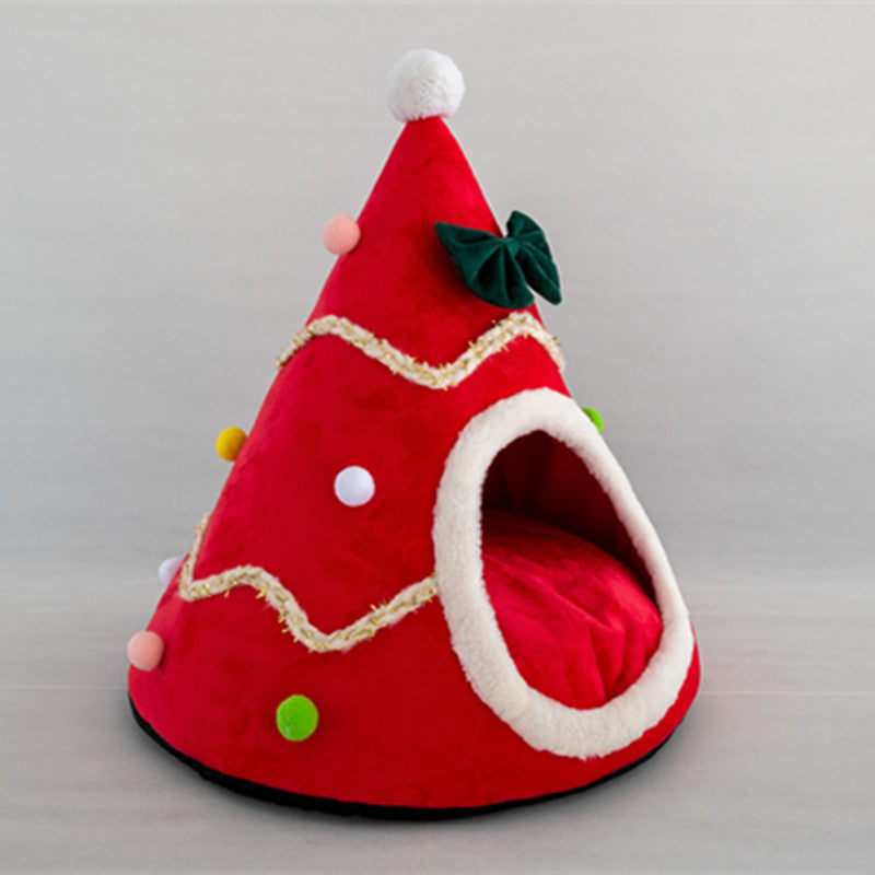 Christmas hat pet nest