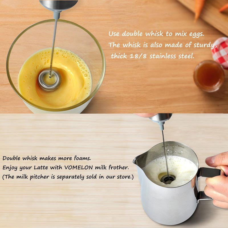 Electric Stainless Steel Handheld Milk Frother Foamer Mixer Coffee Latte Stirrer Egg Beater - Minihomy