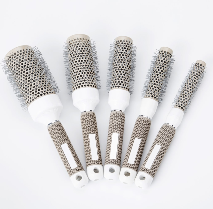 Hair Comb Nylon Silk Comb Comb Foreign Trade Ceramic Roll Comb Gray Aluminum Tube Comb Tender Hair Comb - Minihomy