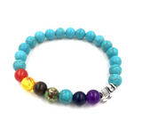 Agate molten rock 8mm energy volcanic stone chakra colorful beads bracelet string - Minihomy