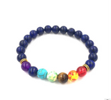 Agate molten rock 8mm energy volcanic stone chakra colorful beads bracelet string - Minihomy