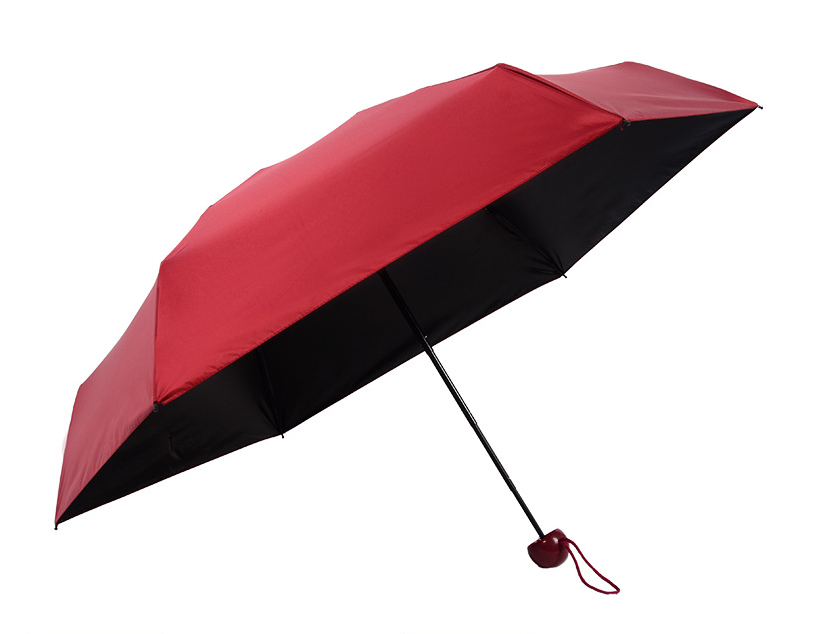 Creative 5 fold black plastic umbrella