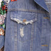 Loose Heavy Industry Embroidered Beaded Sequins Slimming Denim Jacket Women - Minihomy