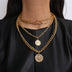 Multi-layered Necklace Medal Hip Hop Pendant Necklace