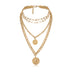 Multi-layered Necklace Medal Hip Hop Pendant Necklace