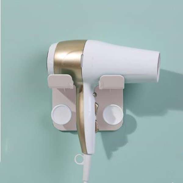 Bathroom hair dryer rack free punch hook bracket - Minihomy