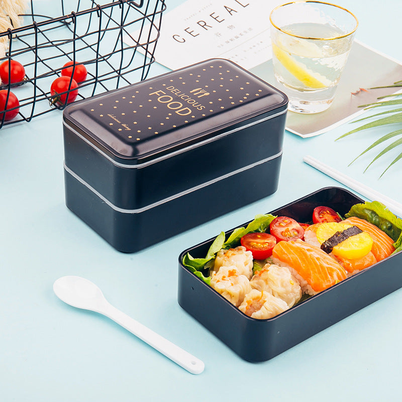 Black double-decker lunch box