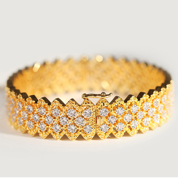 Craft Vintage Bracelet S925 Silver Gold-plated Zirconium Diamonds - Minihomy