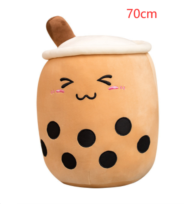 Cute Fruit Drink Plush Stuffed Soft Strawberry Milk Boba Tea Plush - Minihomy