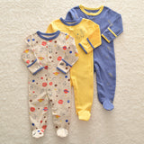 3pcs Flower Sleepsuit Baby Girl Pajamas Newborn Boy Clothes - Minihomy