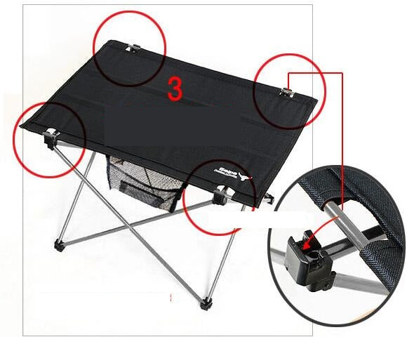 Outdoor camping small folding table aviation light aluminum alloy portable picnic table - Minihomy