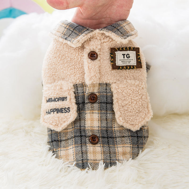 Warm lamb wool pet clothes