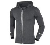 Men Sports Coat Fitness Long Sleeve Running Elastic Tight Hoodies - Minihomy