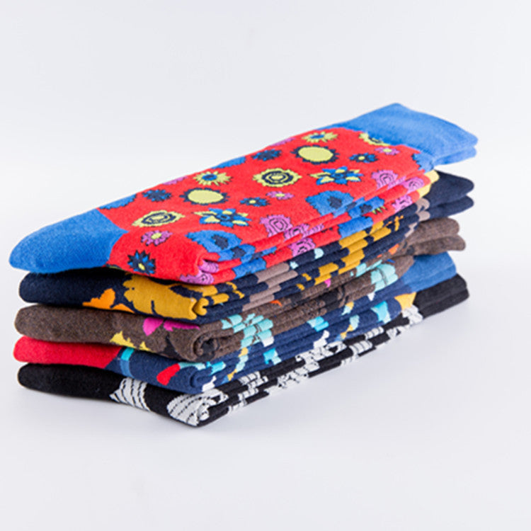 Street skateboarding personality forest series men's socks