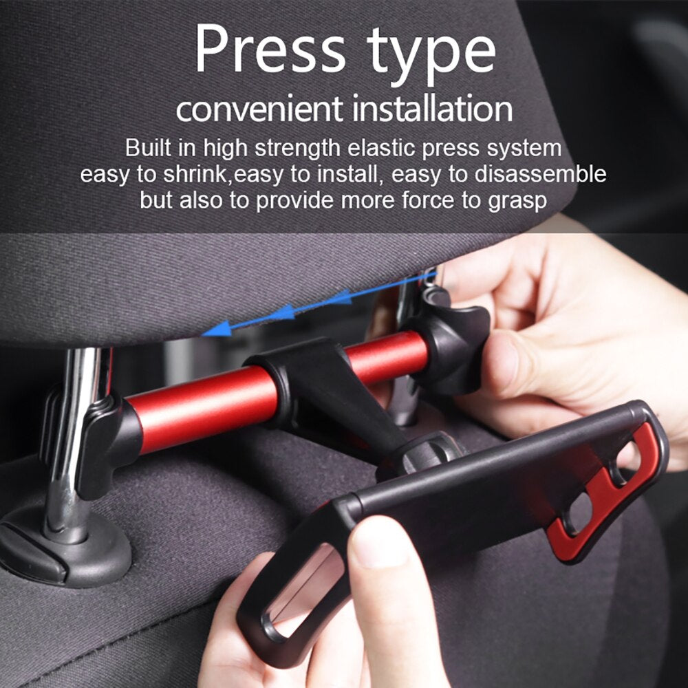 Space aluminum alloy car rear seat headrest mobile phone flat navigation bracket