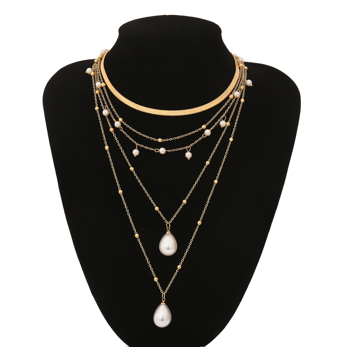 Multi-element pearl necklace