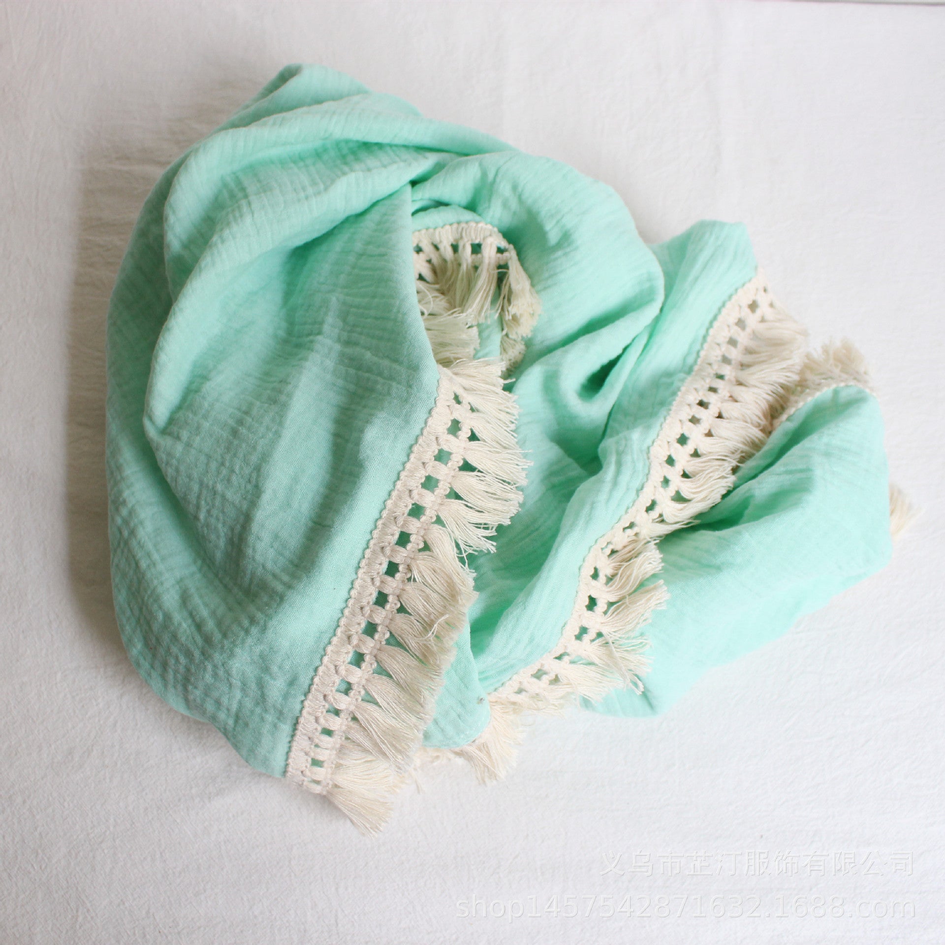 Baby Cotton Double Yarn Tassel Bath Towel