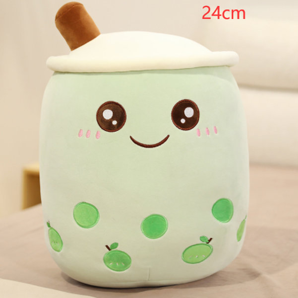 Cute Fruit Drink Plush Stuffed Soft Strawberry Milk Boba Tea Plush - Minihomy