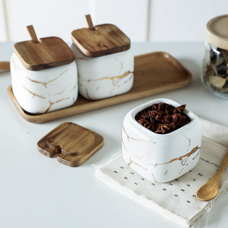 Nordic Gold Marble Jar Set - Minihomy