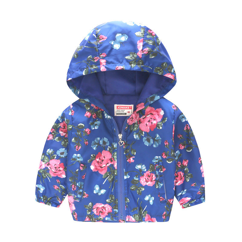 Hooded jacket with print pattern for kids