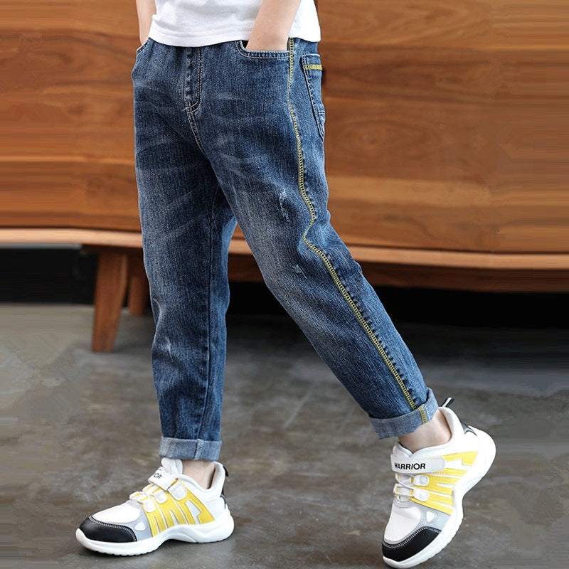 Boys Jeans Clothes Kids Cowboy Long Pants - Minihomy