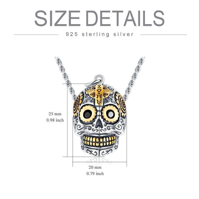 Skull Necklace  925 Sterling Silver Gothic Punk Gift for Men Women