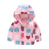 Hooded jacket with print pattern for kids