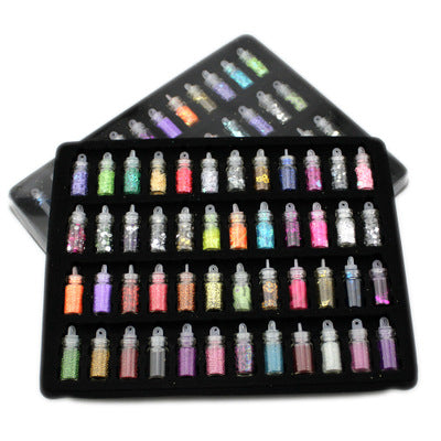 48 In One Nail Jewelry Set Nail Sequins Powder DIY Handmade Toy Material 11x22mm