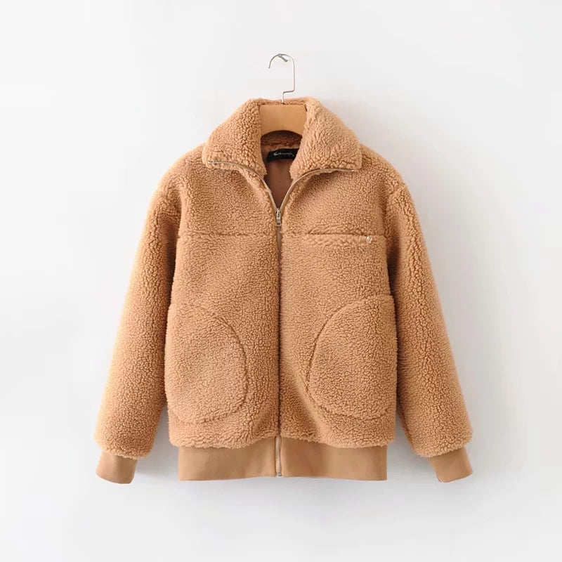 Casual Warm Zipper Jacket Women