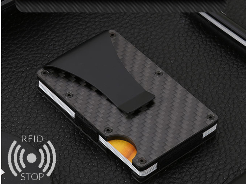 Carbon fiber RFID anti-magnetic card package aluminum bank card credit card business card holder wallet European and American metal wallet