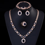 Big Brand Retro Zircon Necklace Set Chain Women - Minihomy