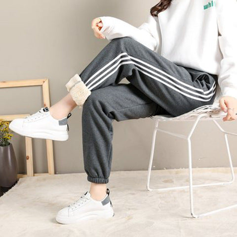 Women's plus fleece padded sweatpants