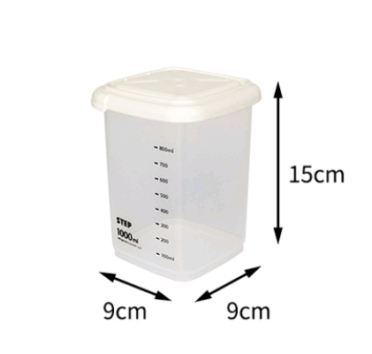 Food sealed cans can measure kitchen plastic transparent refrigerator storage box grain cereal storage box - Minihomy