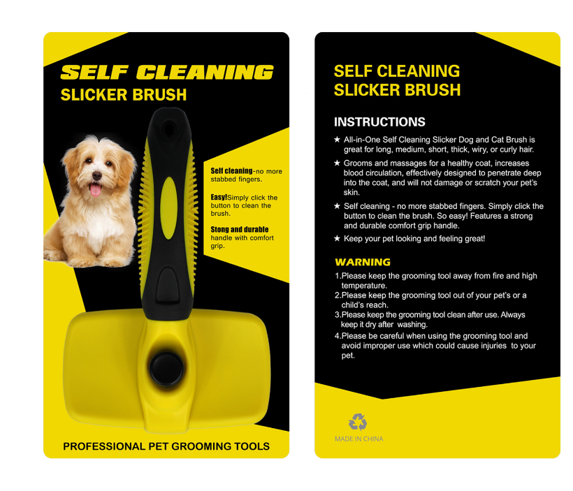 Pet Self Cleaning Slicker Brush - Minihomy