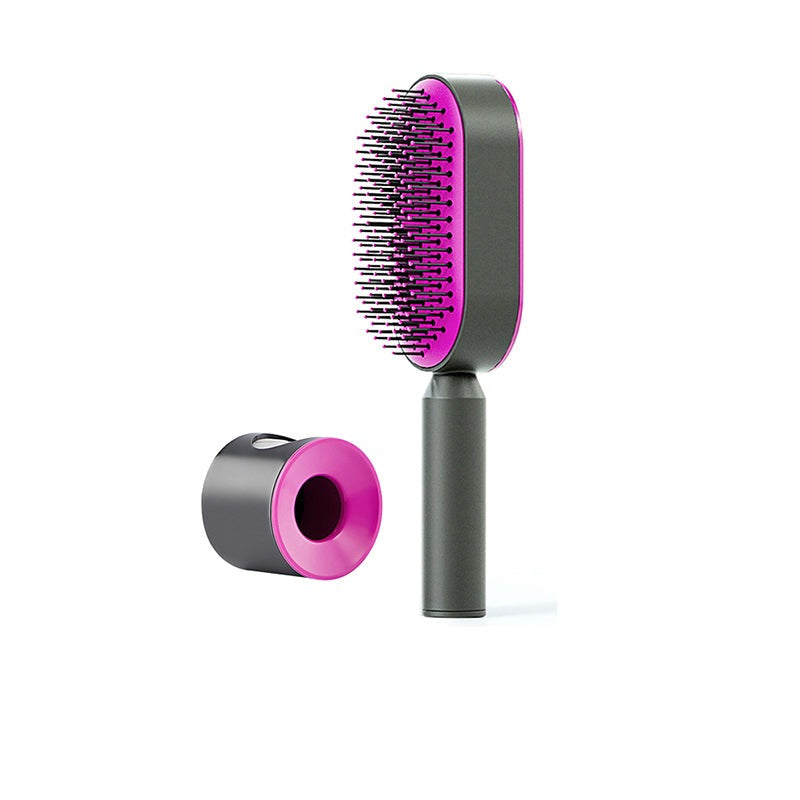 Self Cleaning Hair Brush For Women One-key Cleaning Hair Loss Airbag Massage Scalp Comb Anti-Static Hairbrush