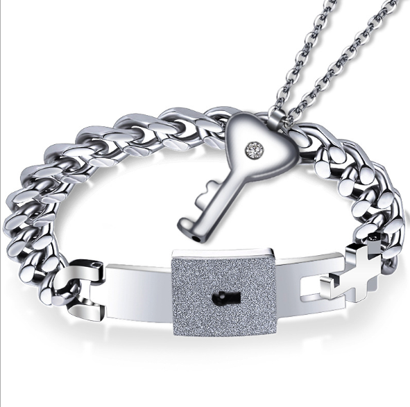 Titanium steel couple bracelet concentric lock bracelet