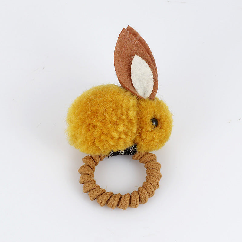 Hair ball rabbit hair ring