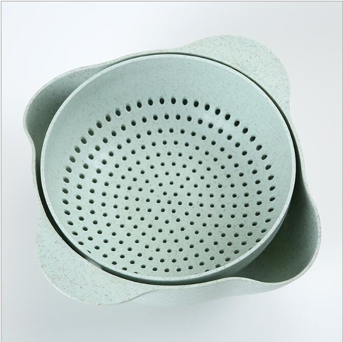 Kitchen Plastic Rice Friut Bowl Washing Rice Sieve Basin Washing Basket - Minihomy