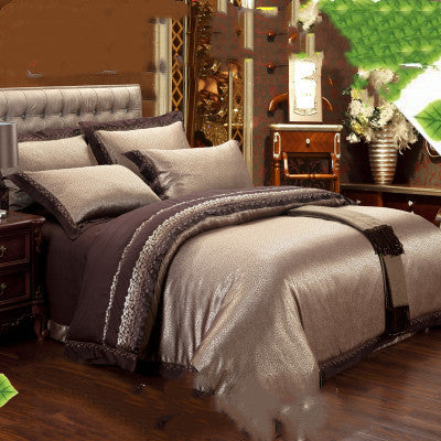 Ice Silk Jacquard High-end Linen And Cotton Bedding Set