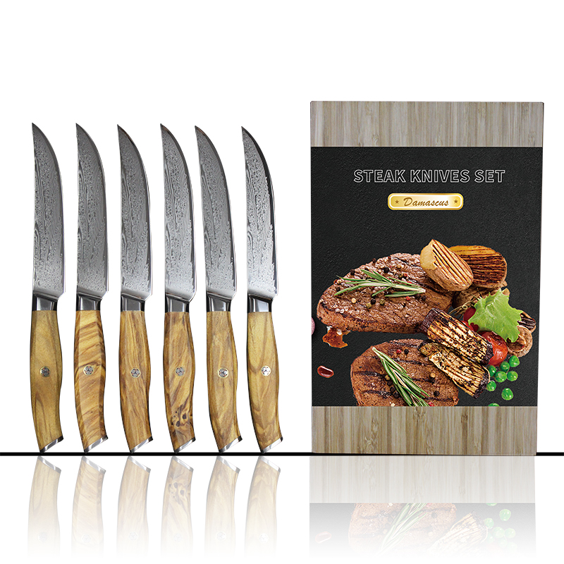 Damascus Steak Knife |  Stainless Steel Western Food Knife - Sharp & Durable - Minihomy