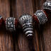 Six-character Mantra Of Pure Silver Retro Lobular Red Sandalwood