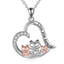 Frog Necklace Jewelry for Women Sterling Silver Frog Family Heart Pendant - Minihomy