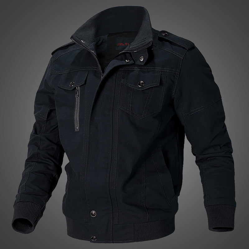 Casual Multi-pocket Pilot Coat Military Bomber Jacket Male - Minihomy