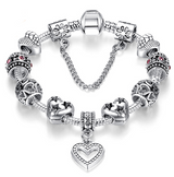 Silver Crystal Charm Bracelet for Women